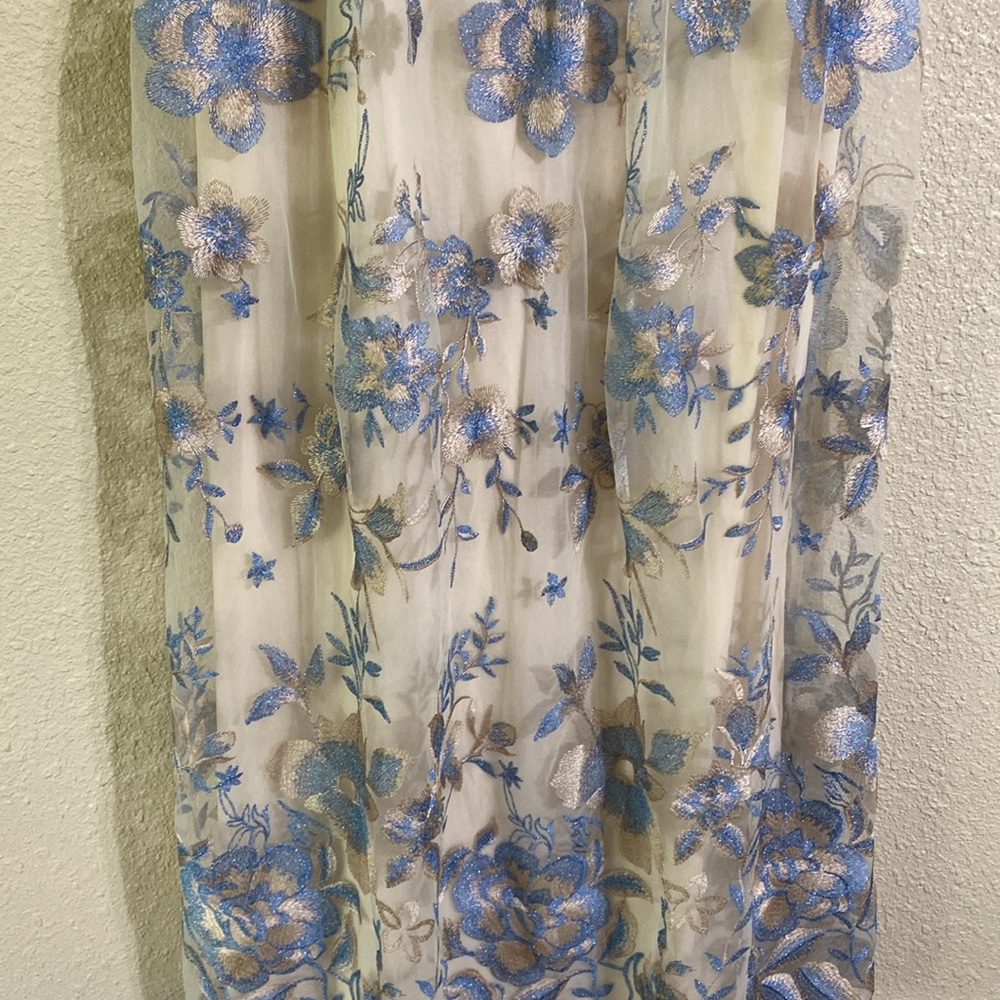 NWT Adrianna Papell Long Illusion Embellished Mesh Gown Size 4 - Picture 4 of 15